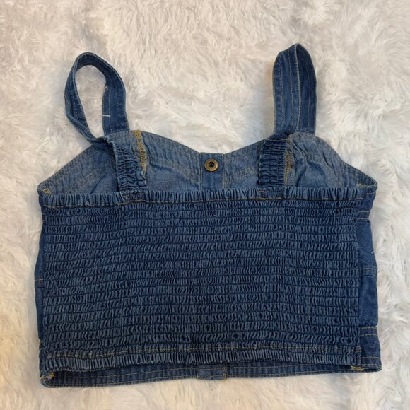 NWOT Japna Denim Crop Top Size M - Picture 3 of 7